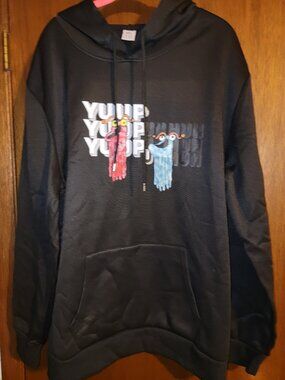 Yip Yip Martians Black Hoodie Mens XXL Seasame Street Yup Yup Uhuh Uhuh Muppets